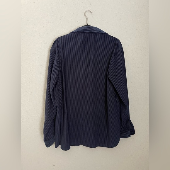 Zara Men's Dark Blue Pinstripe Shirt Jacket corduroy velvet Medium - Picture 8 of 8